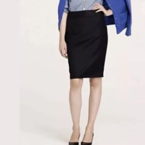J. CREW Black Ponte Knit Skirt Straight Pencil Classic Style Vintage Career Vtg